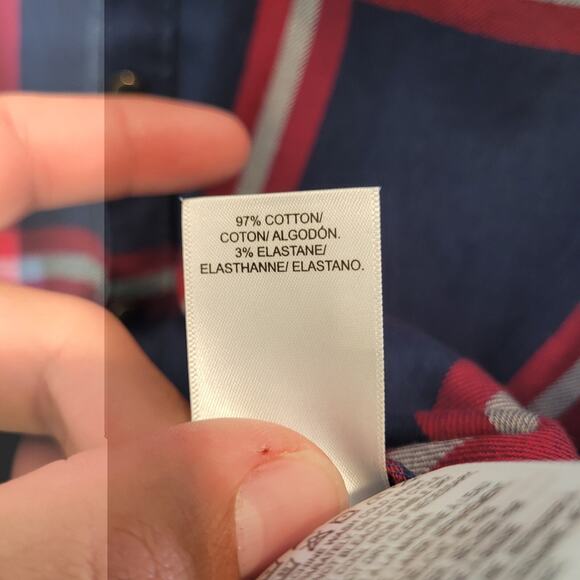 Lucky Brand Plaid Button Up Shirt Mens XL Blue Check Santa Fe Slim Fit Western - Picture 8 of 9